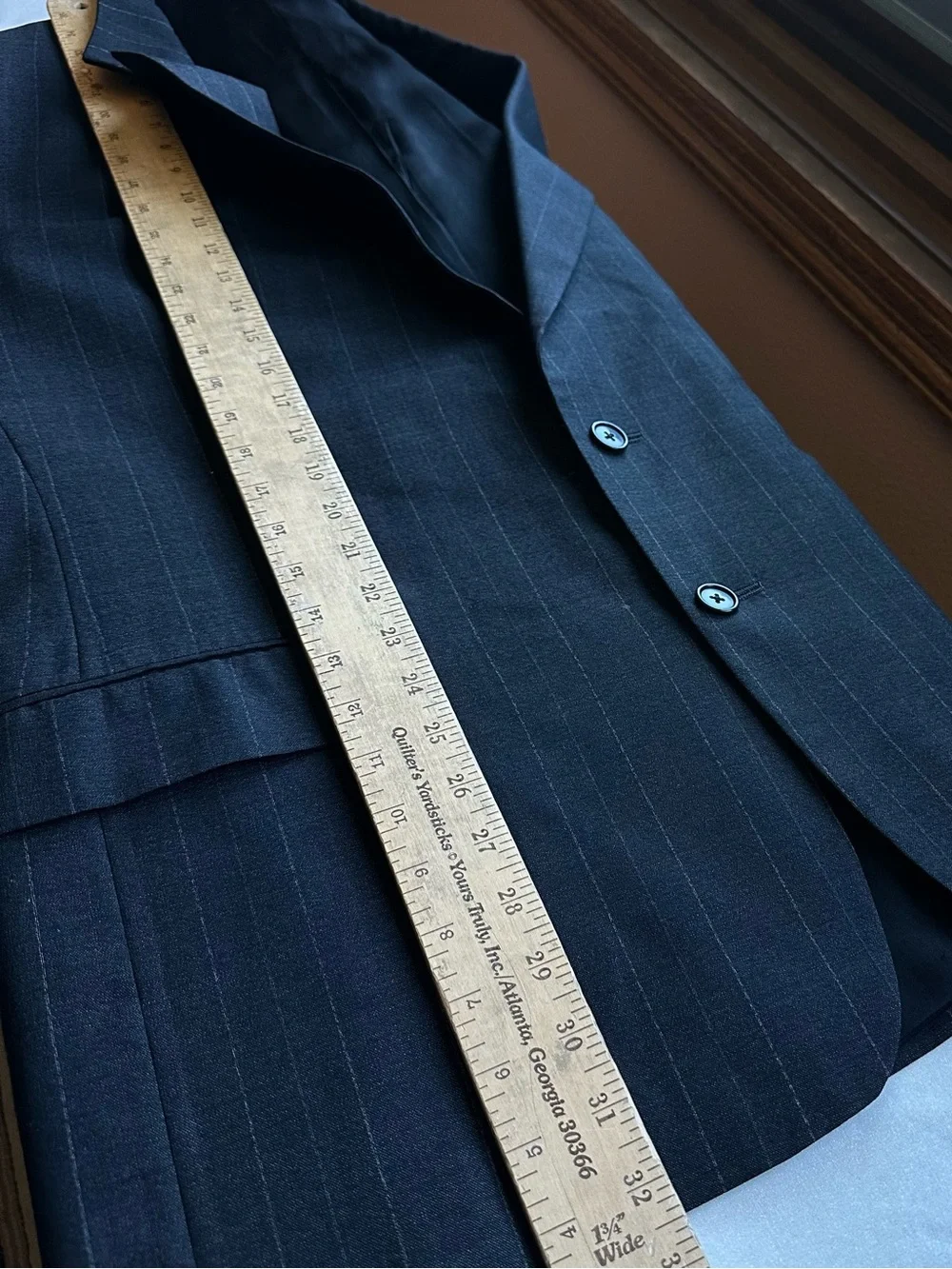 Vintage Christian Dior Monsieur Blazer Men's 44L 100% Wool Gray Pinstripe USA